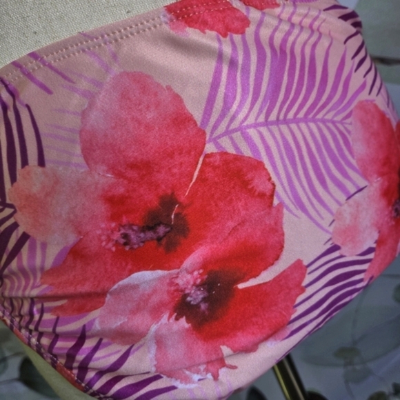 YMI | Bandeau Bikini in Purple Palms Print Sz M - Picture 4 of 16